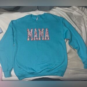 Blue 'MAMA' Graphic Sweatshirt